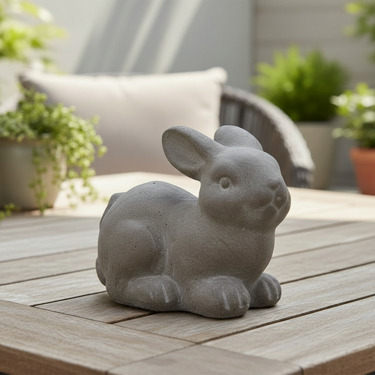 Corinne Cement Rabbit Figurine
