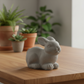 Corinne Cement Rabbit Figurine