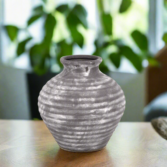 Noor Grey Terracotta Vase
