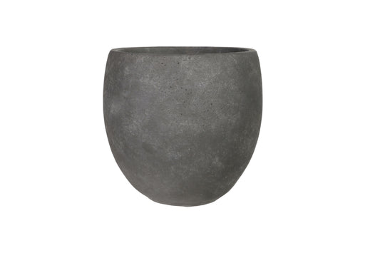 Terracotta  Round Pot Rough Finish Gray-7.75"H