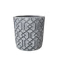 Vida Cement Embossed Round Pot