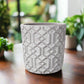 Vida Cement Embossed Round Pot