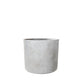 Gray cylindrical planter on a white background