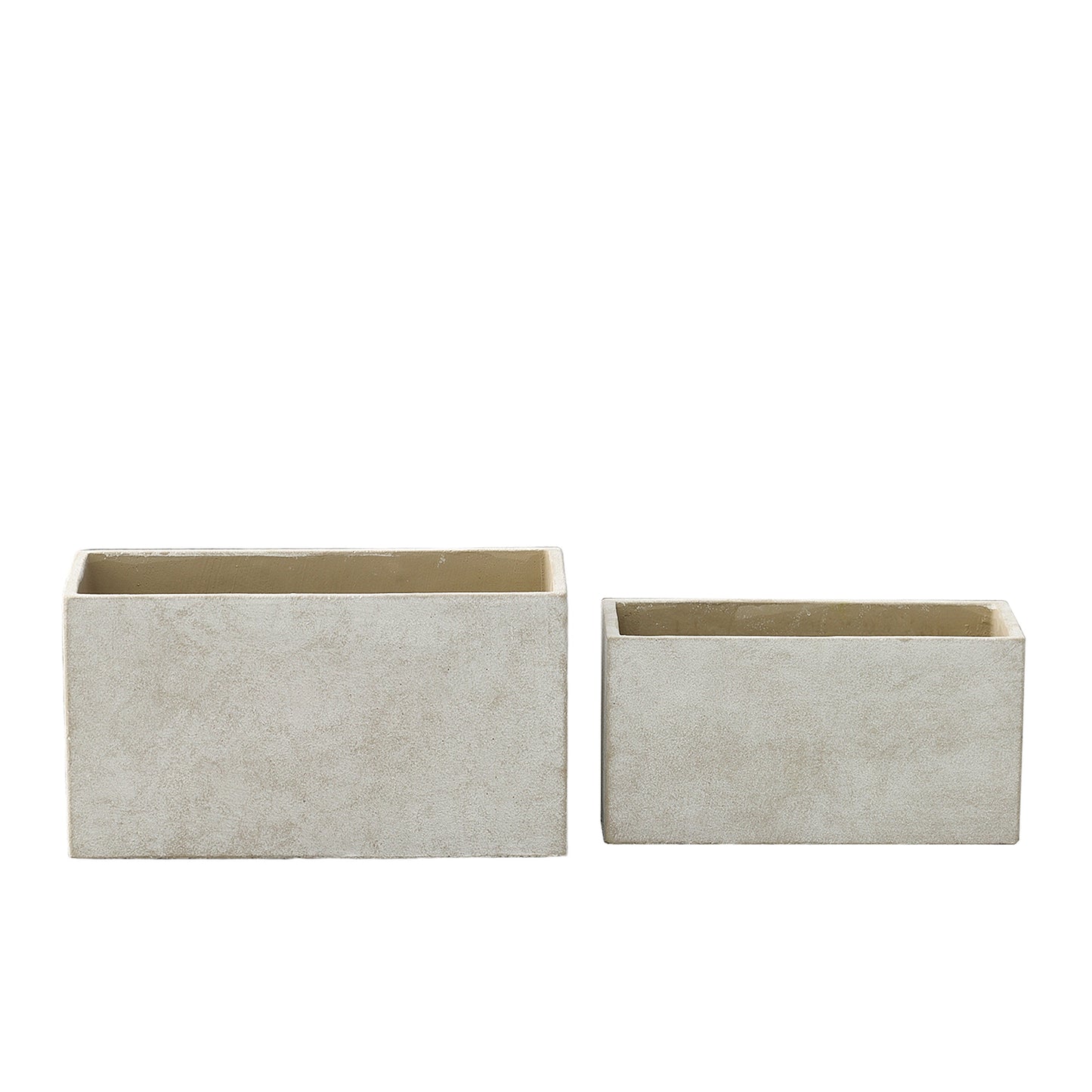 Axenne Light Gray Terracotta Rectangle Pot (Set of 2)