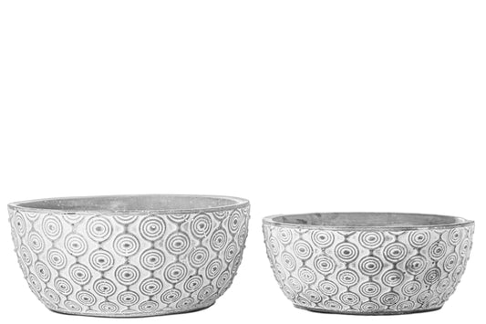 Cement Pot Washed Finish Gray-4"H