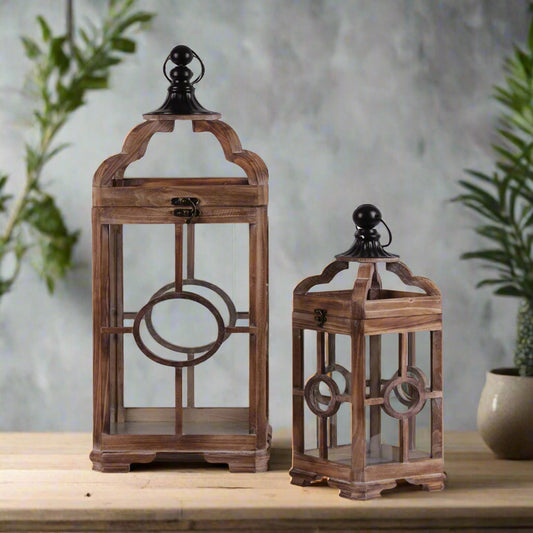 Briselle Square Wood Lanterns