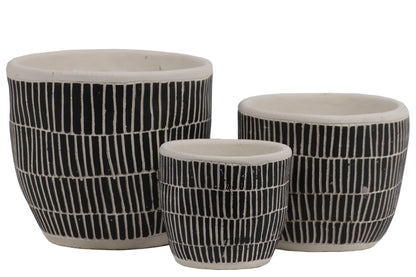 Ceramic Pot Painted Finish-6.25"H