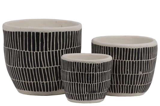 Ceramic Pot Painted Finish-6.25"H