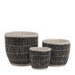 Nalore Embossed Lattice Ceramic Pot Set (Set of 3)