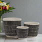 Nalore Embossed Lattice Ceramic Pot Set (Set of 3)