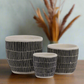 Nalore Embossed Lattice Ceramic Pot Set (Set of 3)