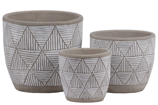 Cement Pot Washed Finish Gray-6.25"H