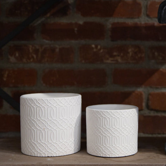 Ceramic Pot Matte Finish White-5.00"H