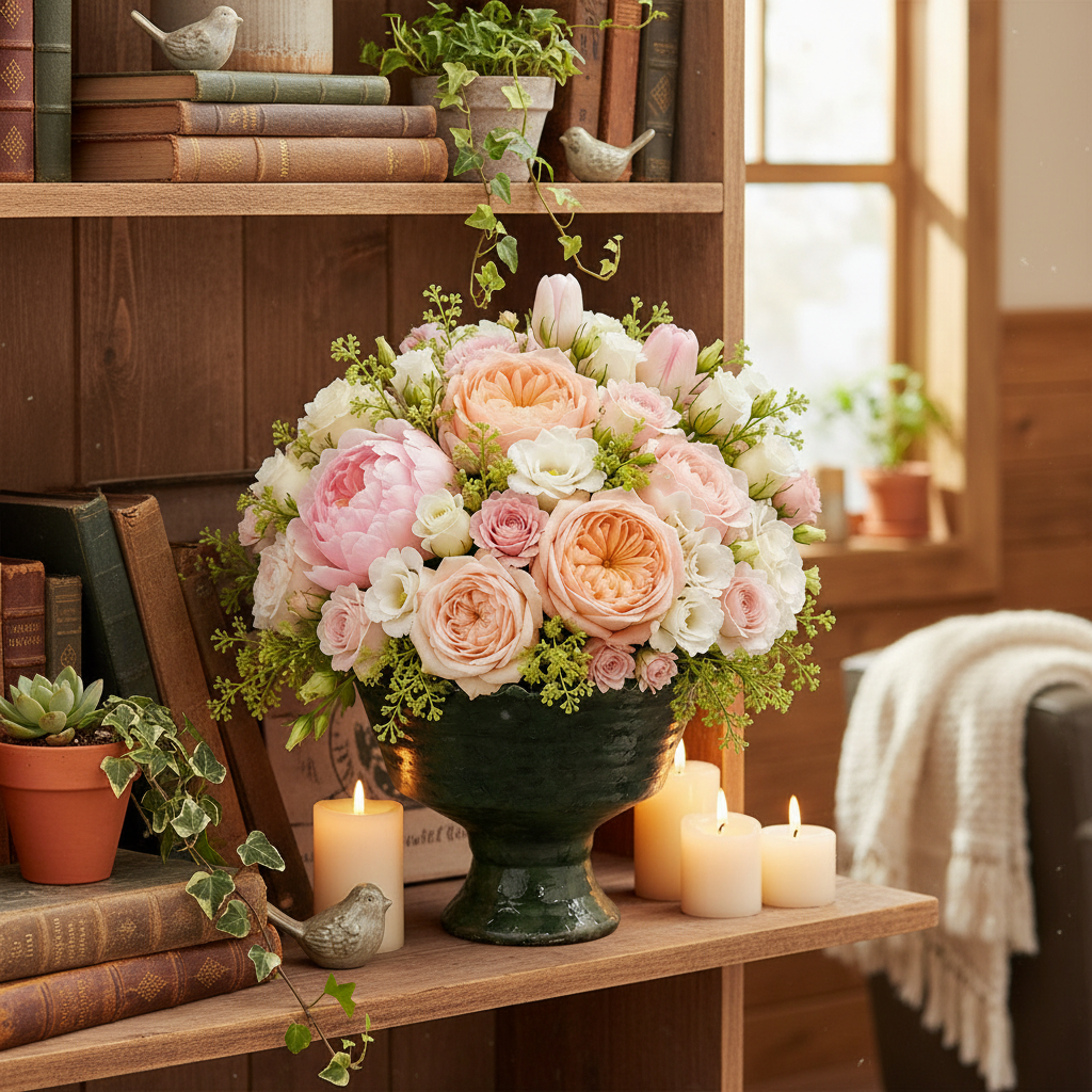 Fia Scalloped Ceramic Pedestal Planter