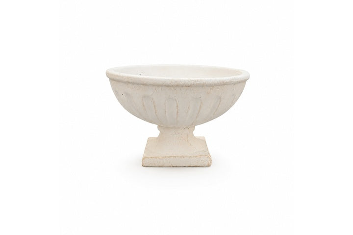 Cement Fluted Petal Wide Bowl