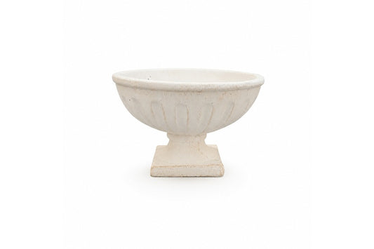 Cement Fluted Petal Wide Bowl