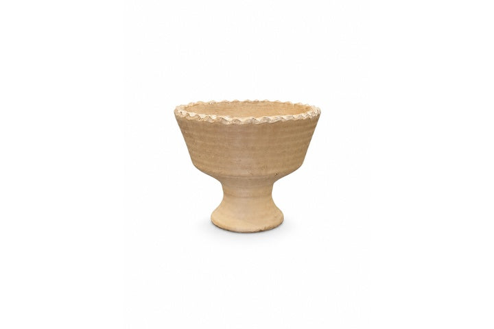 Ceramic Pot with Scalloped Floral Edge