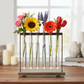 Jaelyn Metal Clustered Hanging Bud Vase Holder with Glass Tubes