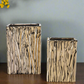 Giselle Golden Rectangular Abstract Vase (Set of 2)