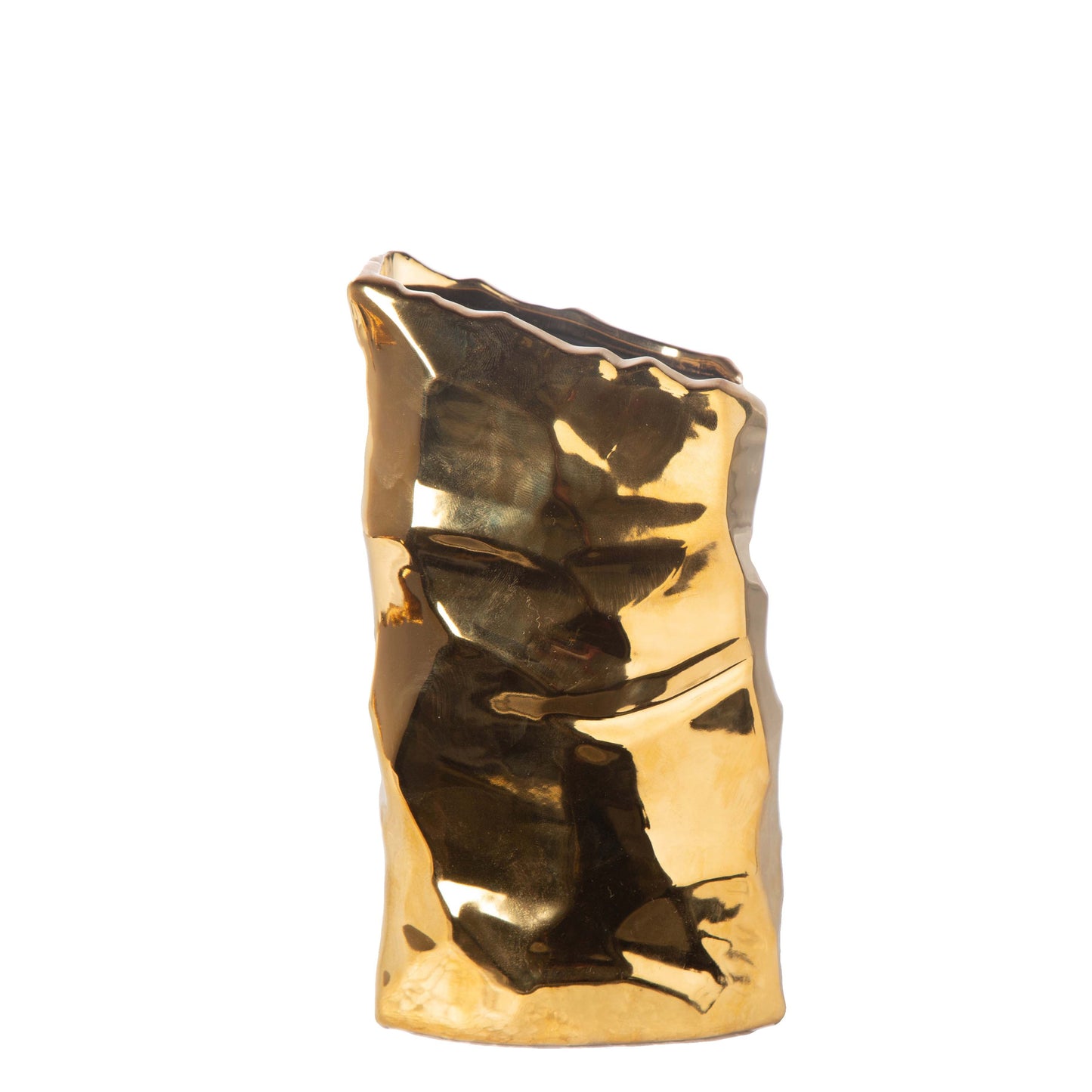 Cambri Ceramic Vase with Embossed Wave Abstract Design
