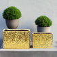 Zerin Golden Abstract Rectangular Vase