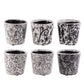 Terracotta Pot Gloss Finish Black, White-4.75"H -316