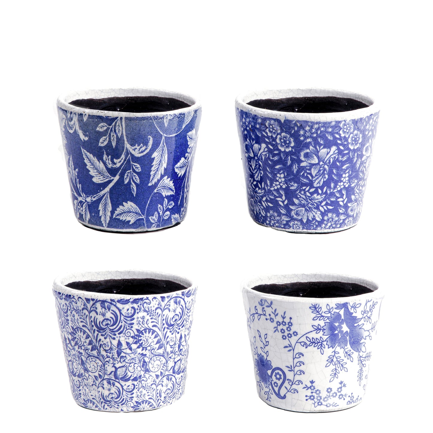 Celestique Ceramic Abstract Pot (Set of 4)