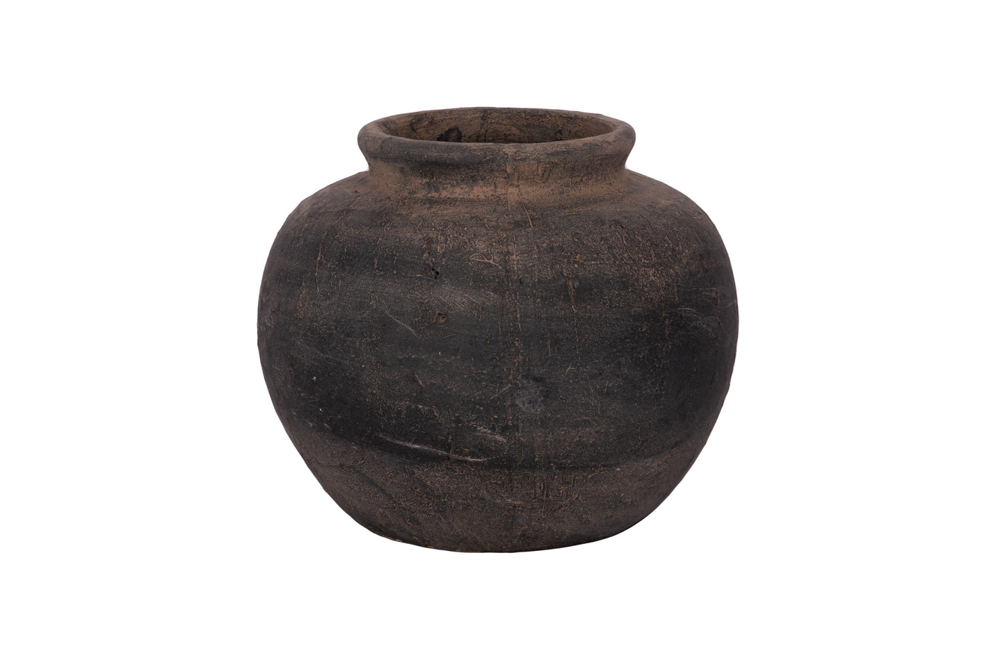 Terracotta Pot Black..9.50"H