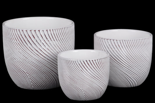 Terracotta Planter Painted Finish White-6.25"H -315