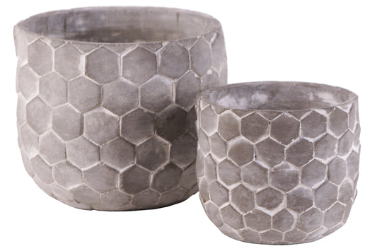 Terracotta Pot Washed Concrete Finish Gray-5.75"H
