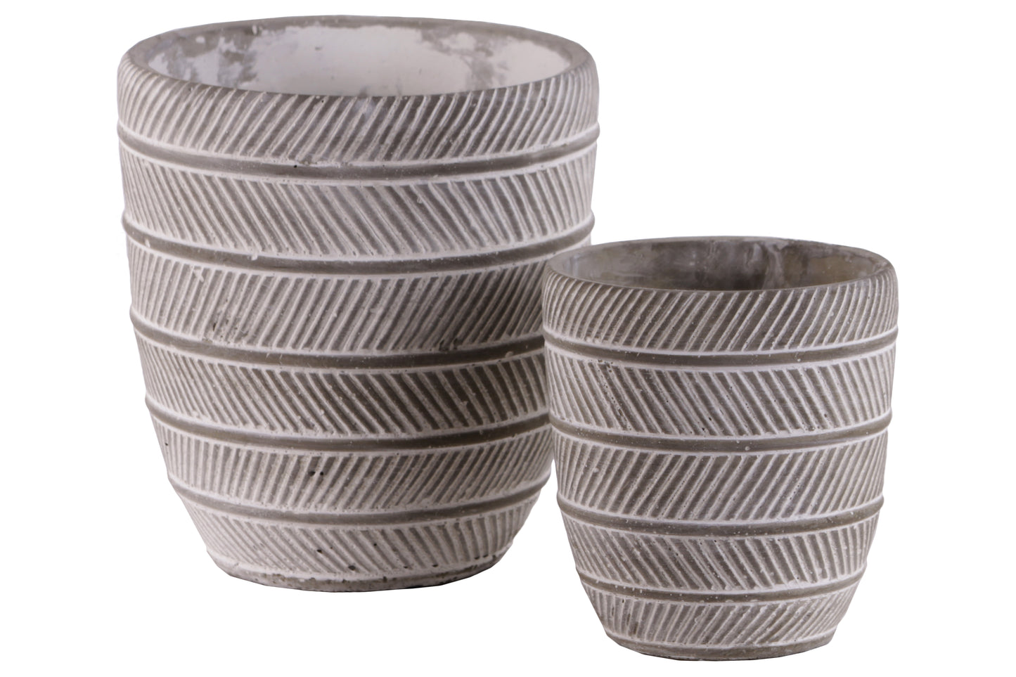 Terracotta Pot Washed Concrete Finish Gray-7.75"H