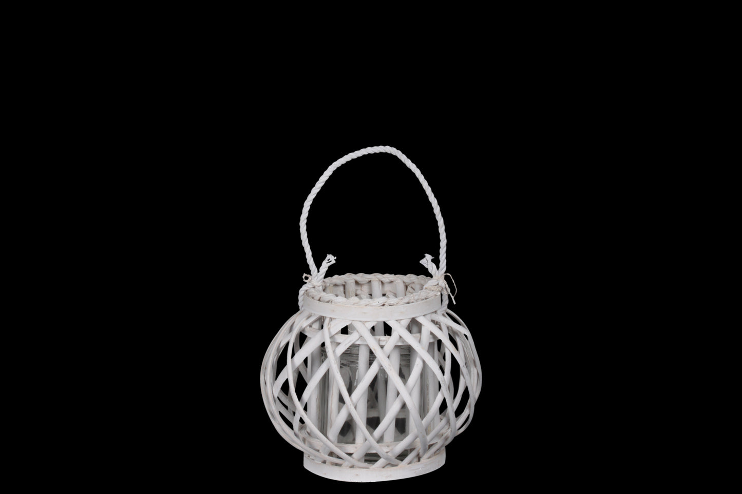 Bamboo Round Bellied Lantern Coated Finish