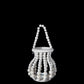 Wood Round Bellied Lantern Washed Finish