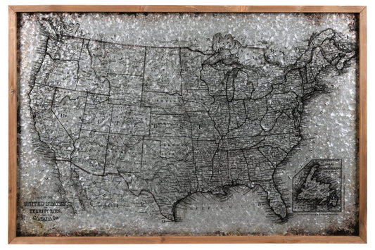 Metal Rectangle Panel Galvanized Finish Gray..35.50"x1.25"x23.50"H