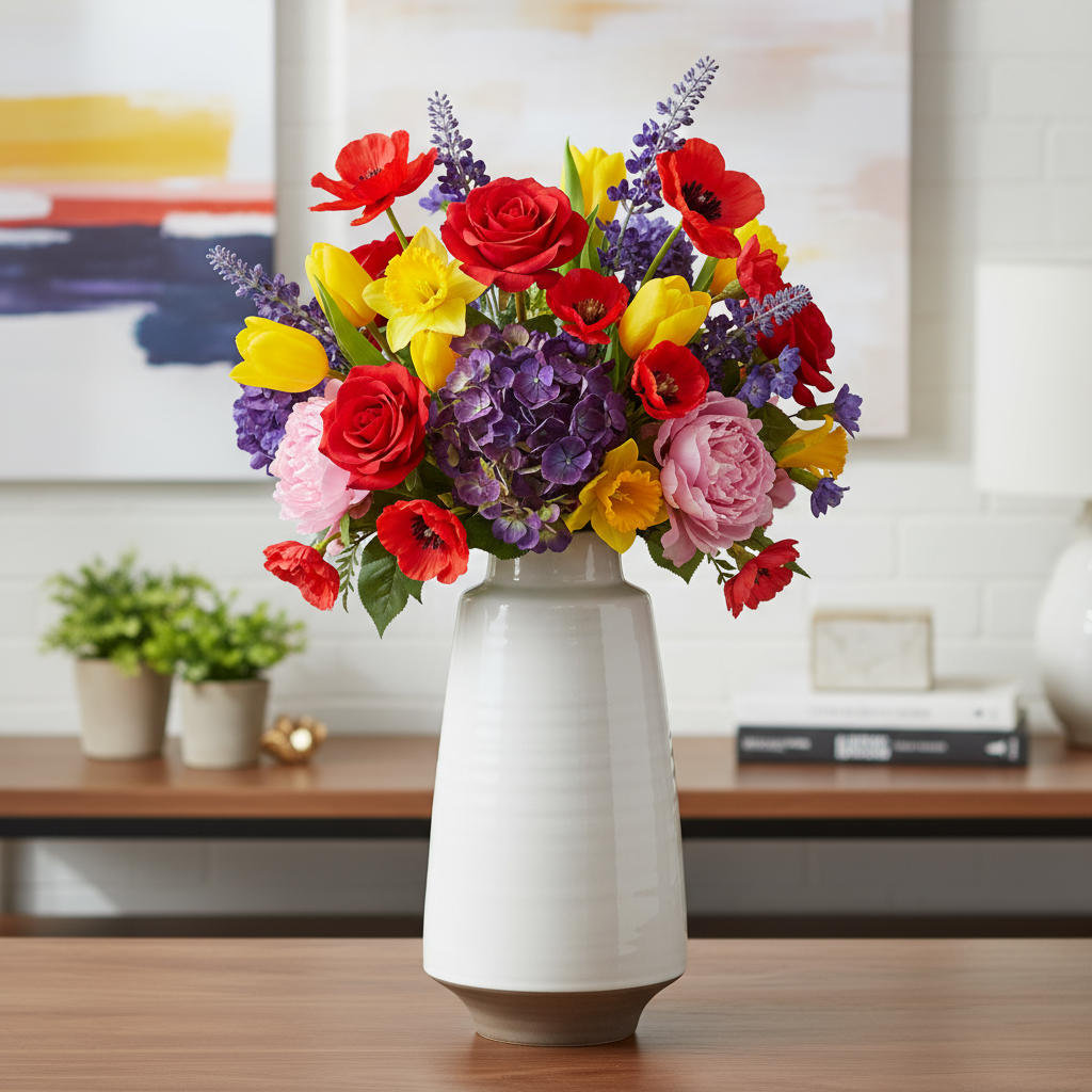 Tempany Tempany Ceramic Ribbed Round Vase with Tapered Bottom – Urban Trends ...