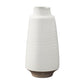 Tempany Ceramic Ribbed Round Vase with Tapered Bottom