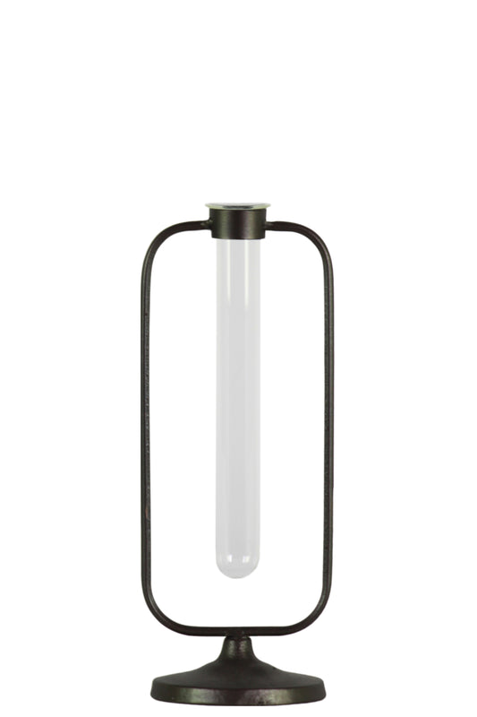 Metal Vase Metallic Finish Gunmetal
