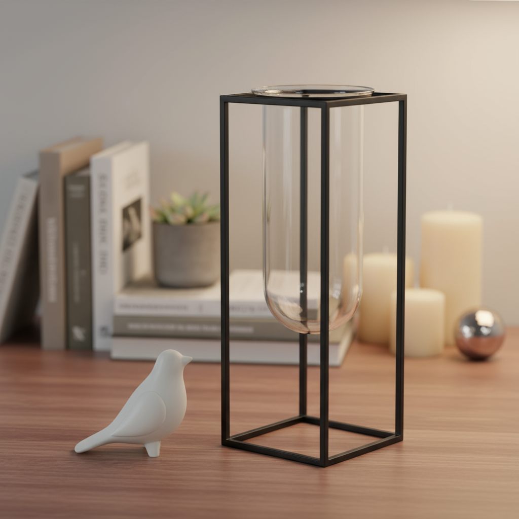 Wexler Coated Finish Square Metal Vase