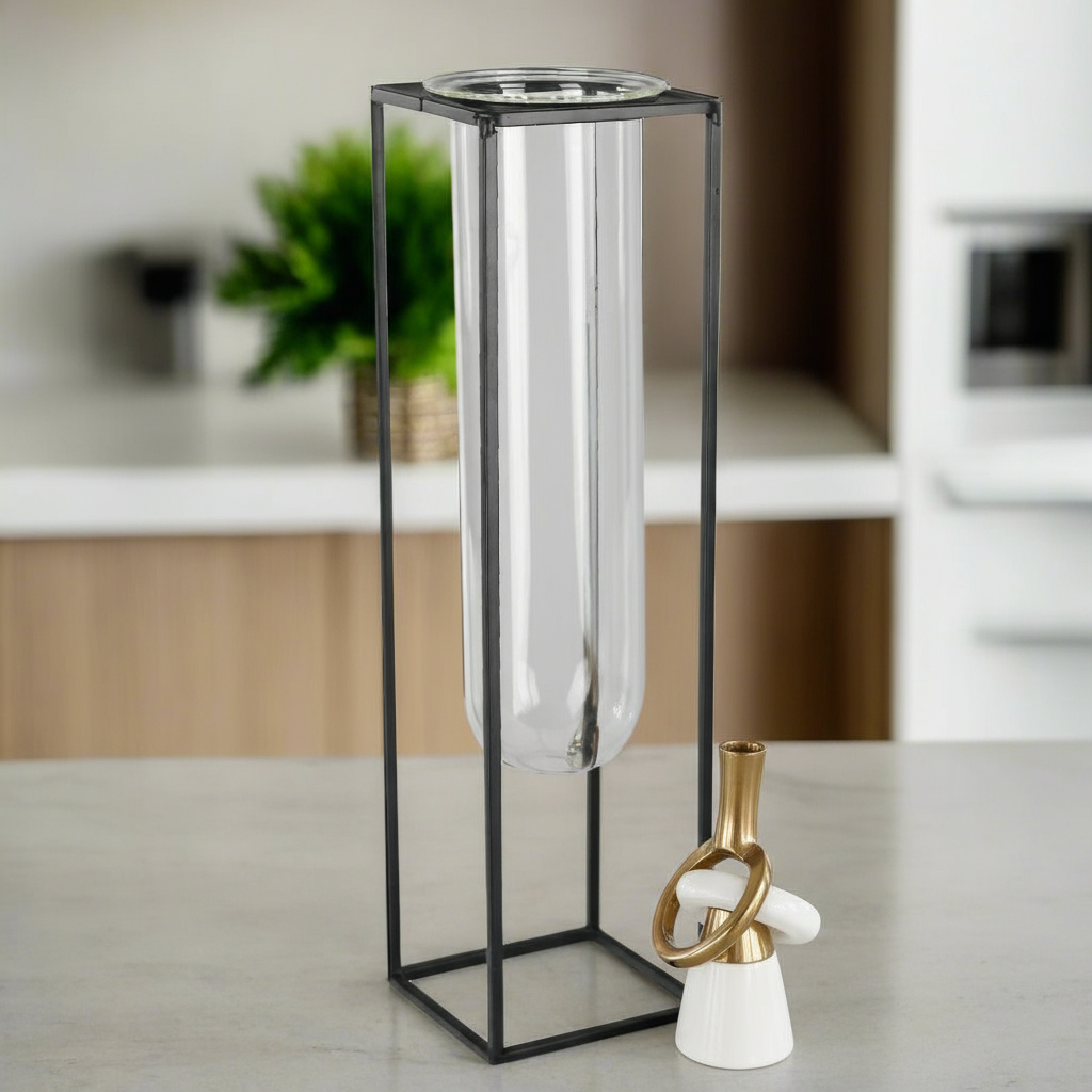 Wexler Coated Finish Square Metal Vase