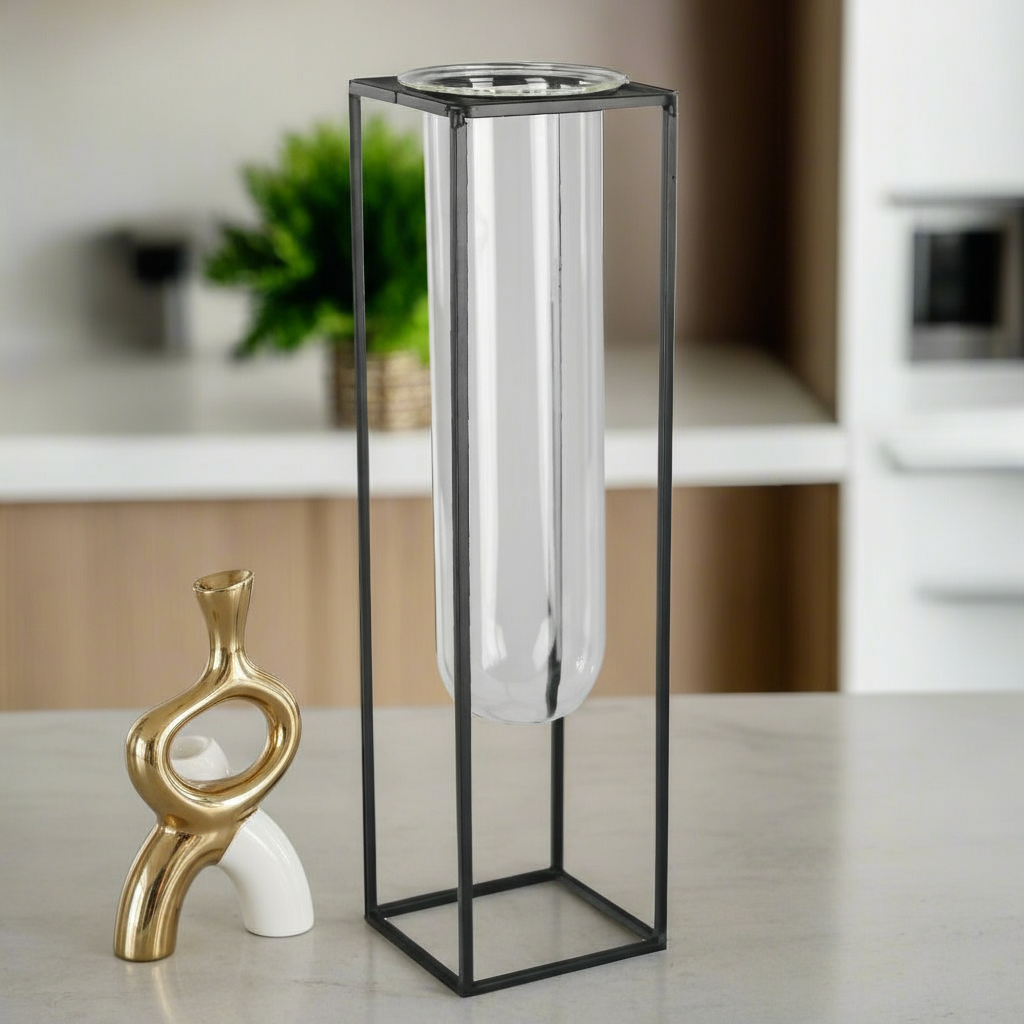 Wexler Coated Finish Square Metal Vase