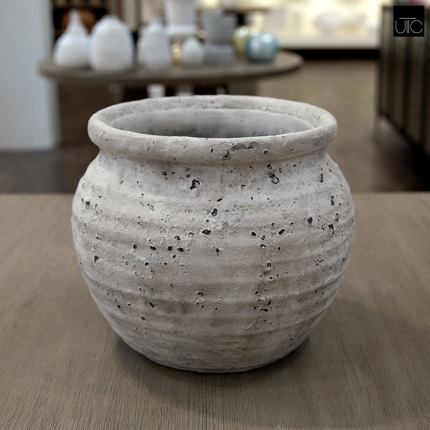 Kamilia Rustic Bell-Shaped Cement Planter
