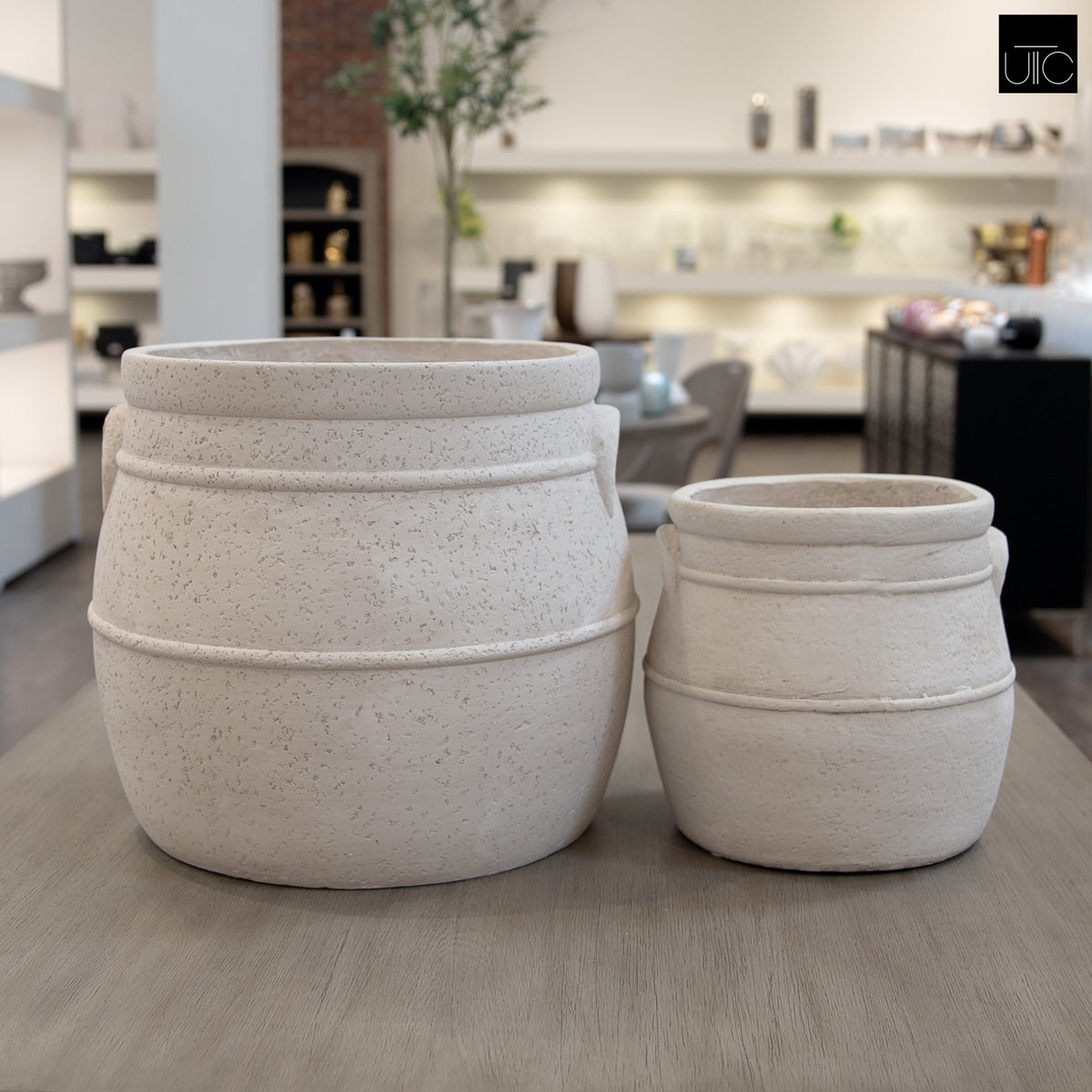 Evgen Rustic Barrel Planter Set (Set of 2)
