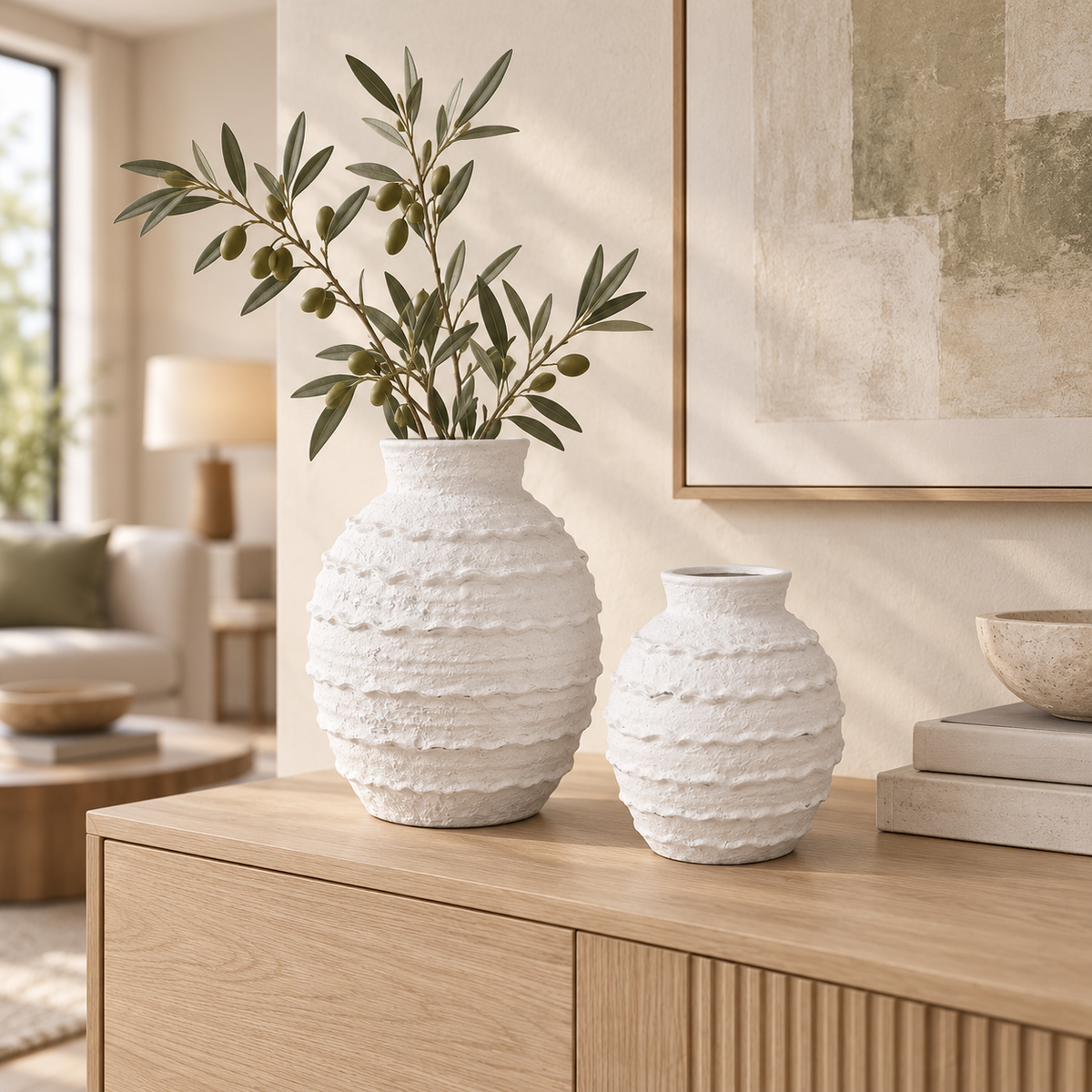 Inès Layered Textured Ceramic Vase