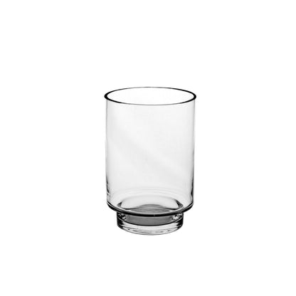 Glass Vase Footed Cylinder Clear-Urban Trends Collection-Clear-Small-Urban Trends Collection