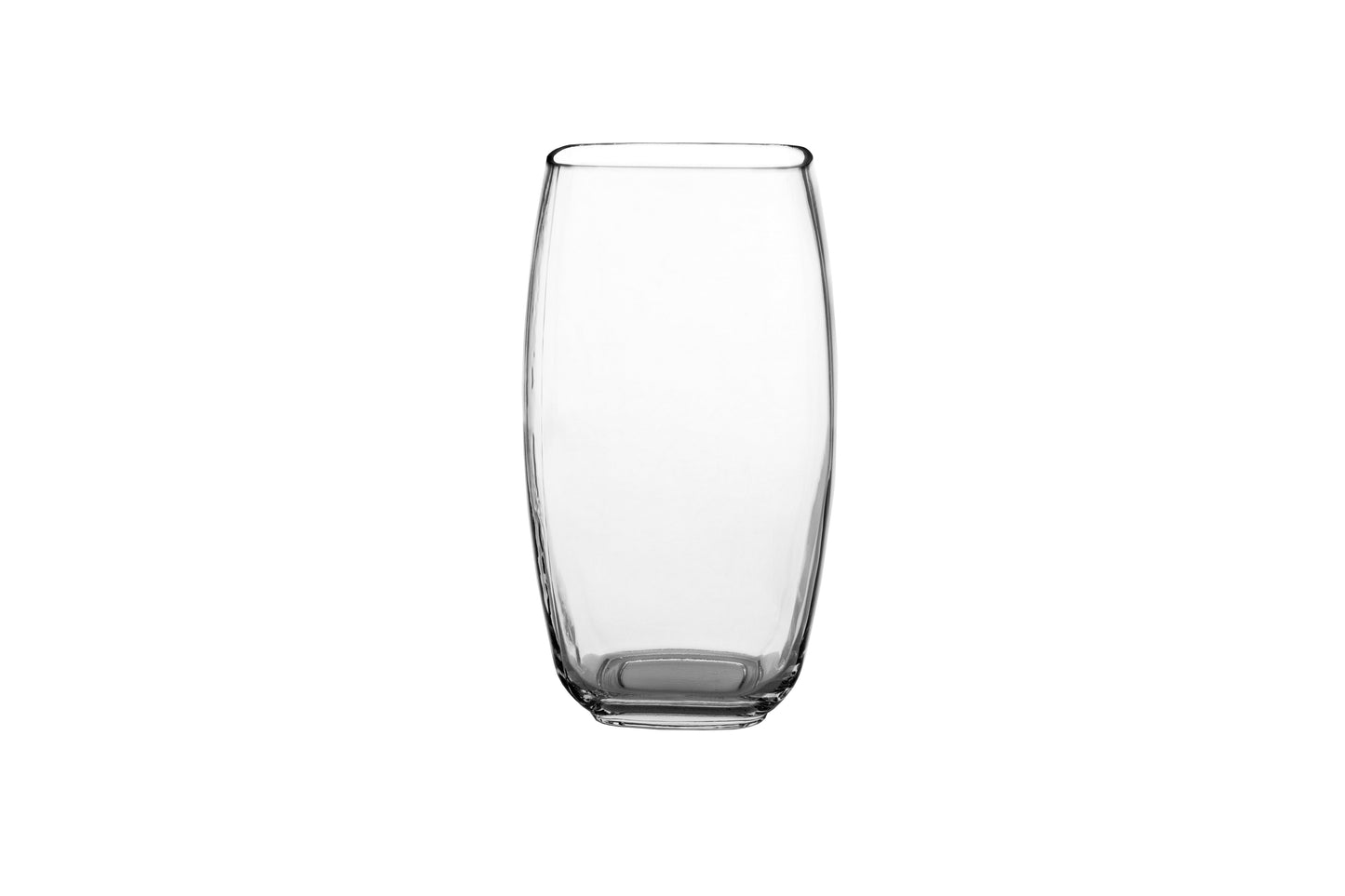 Glass Vase Block Tapered Shape-Urban Trends Collection-Clear-Large-Urban Trends Collection