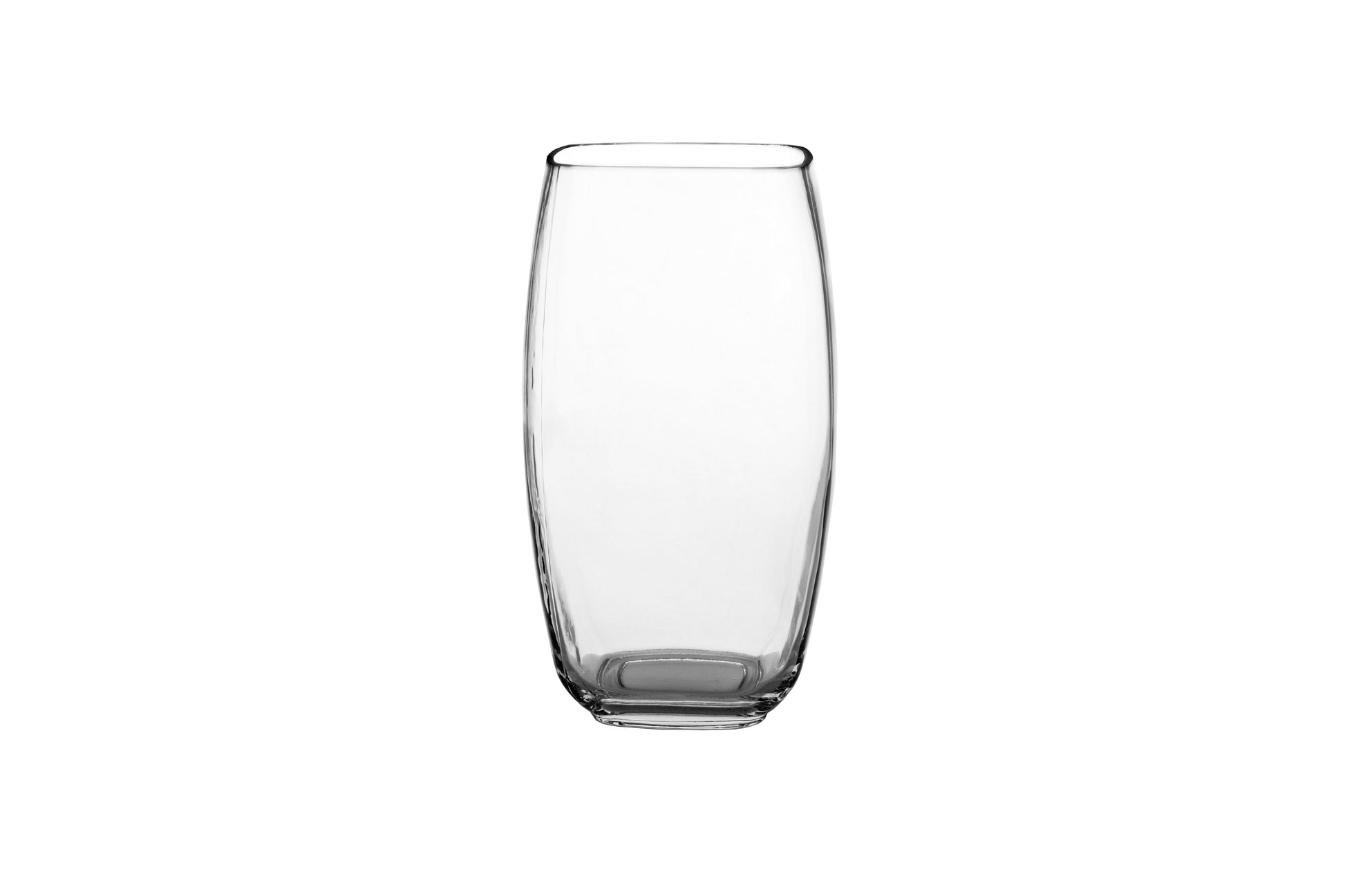 Glass Vase Block Tapered Shape-Urban Trends Collection-Clear-Large-Urban Trends Collection