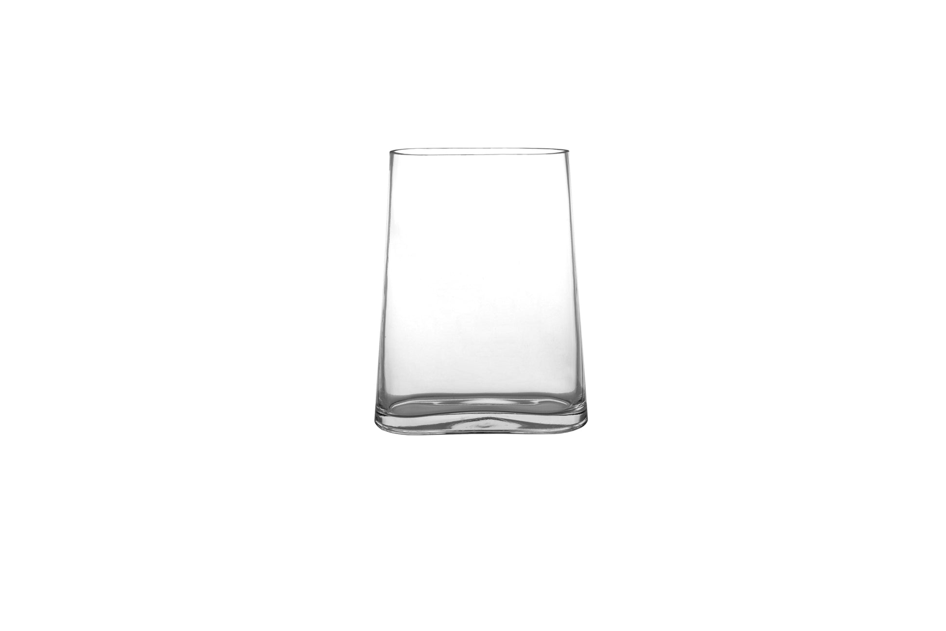 Glass Vase Block Tapered Oval Shape Clear Medium-8.25''H-Urban Trends Collection-Urban Trends Collection