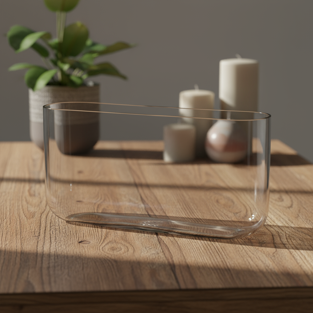 Orina Oval Clear Glass Vase