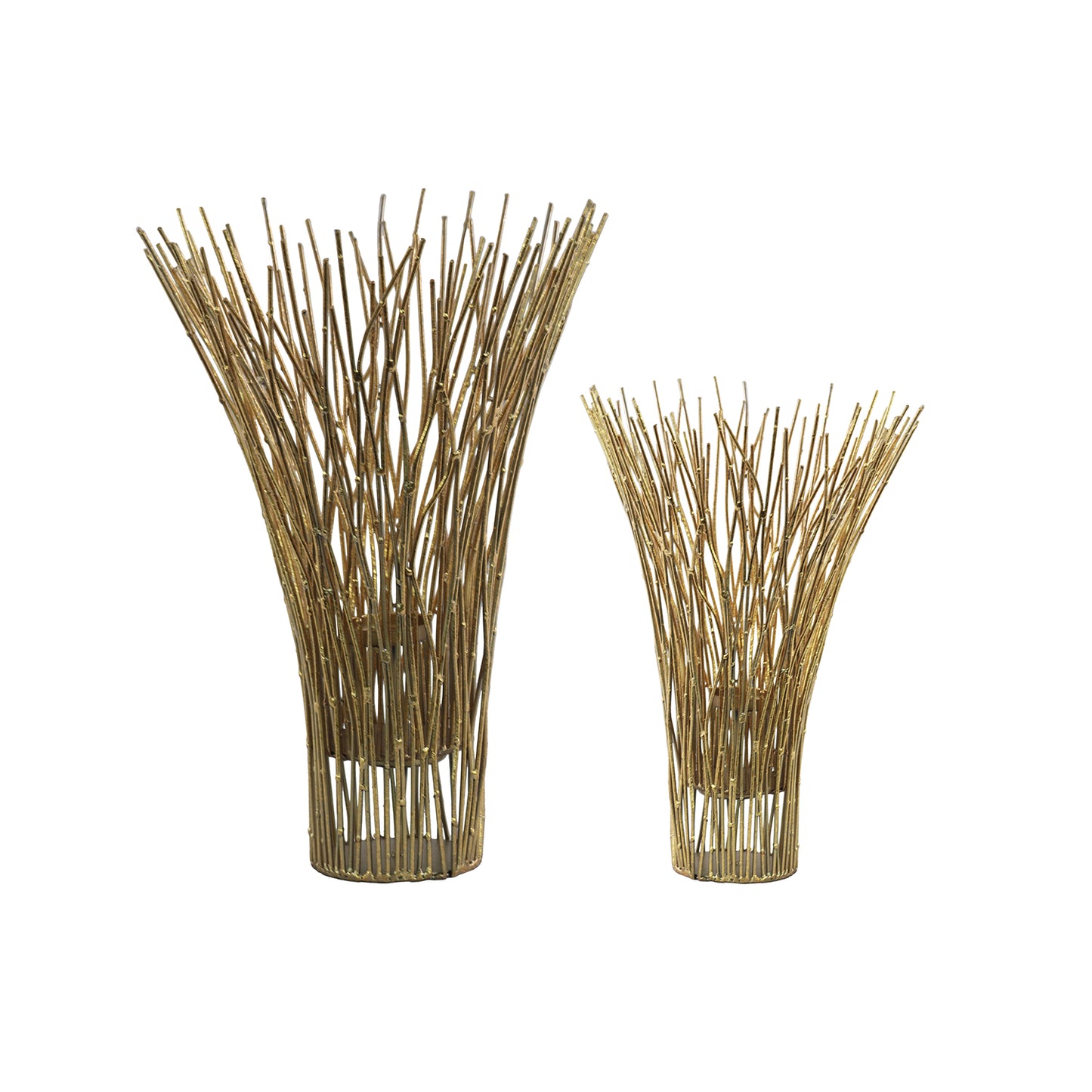 Temma Metal Bamboo Candle Holder Set (Set of 2)