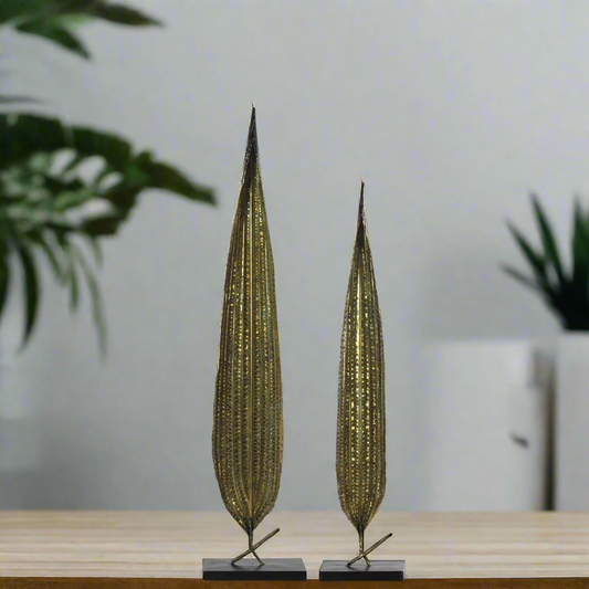 Dorelia Metal Leaf Ornament on Base